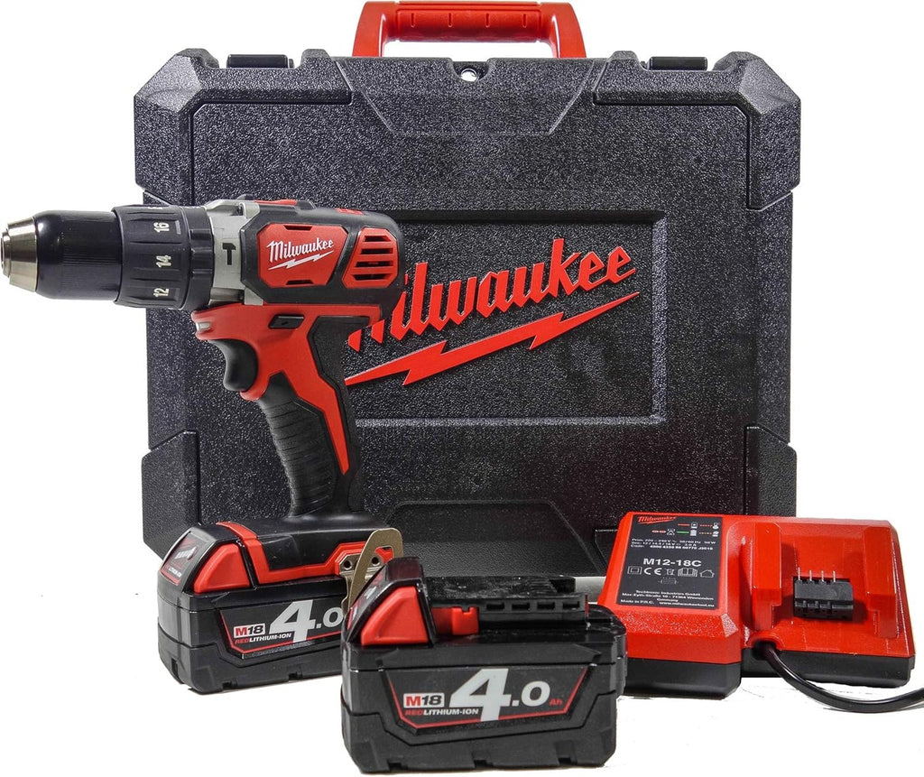 Milwaukee - Perceuse à percussion compacte 18 V Li-Ion 4.0 Ah 60 Nm 2 vitesses avec coffret - M18 BPD-402C