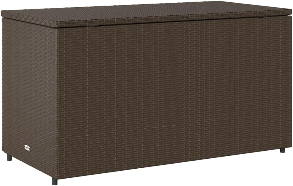 ZEYUAN Armoire de rangement de jardin en rotin PE marron 110 x 55 x 60,5 cm, armoire extérieure de jardin, meubles de jardin extérieur - 365568