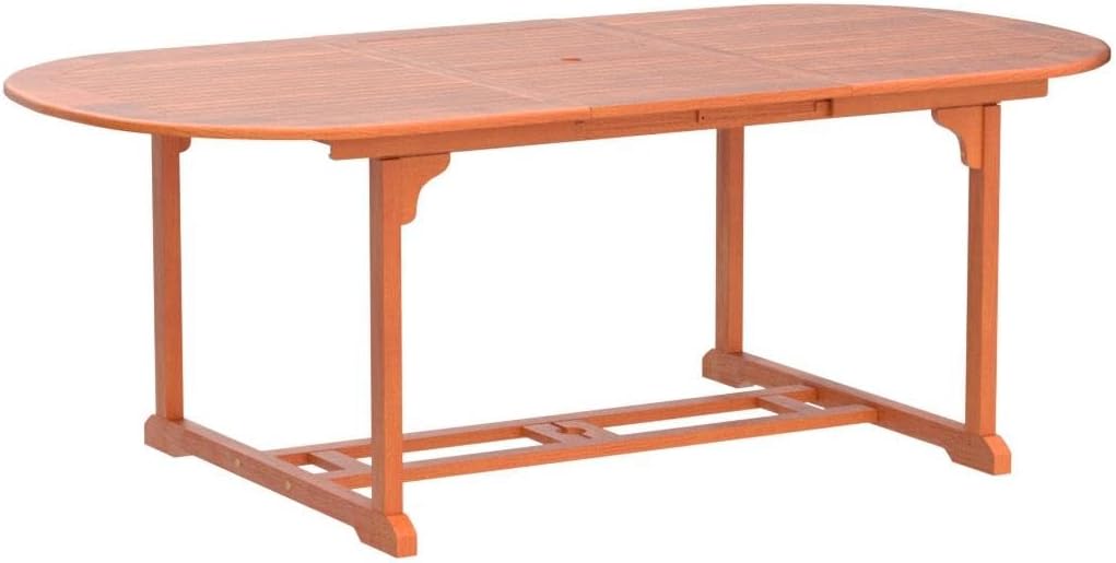 Casaria Table de Jardin Vanamo en Bois d'eucalyptus 200x100x74cm Table Extensible avec rallonge pour extérieur terrasse