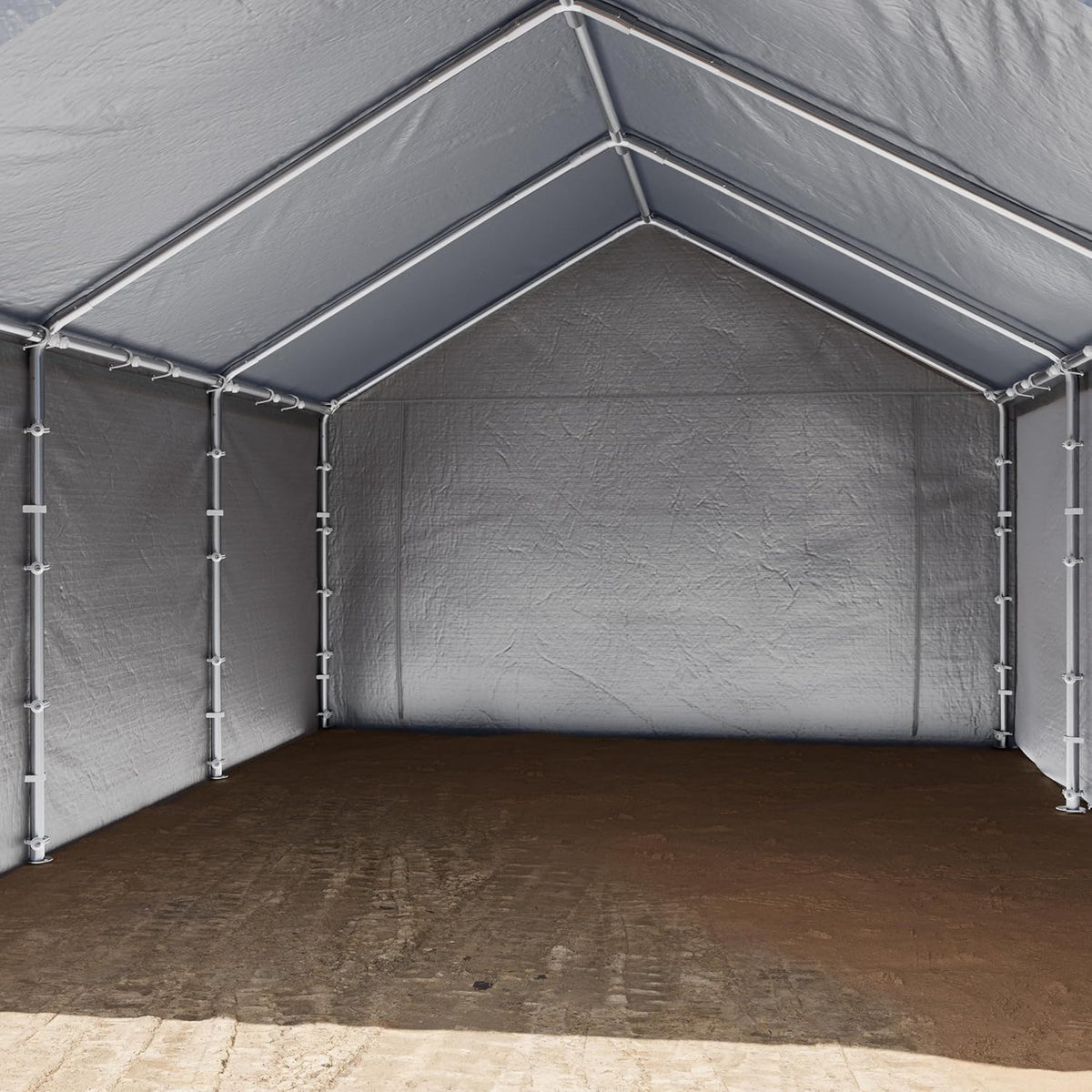TOOLPORT Tente de Stockage 3x6 m Hangar de Stockage Abri Tente de Garage Bâche PE 350 N étanche à l'eau en Gris