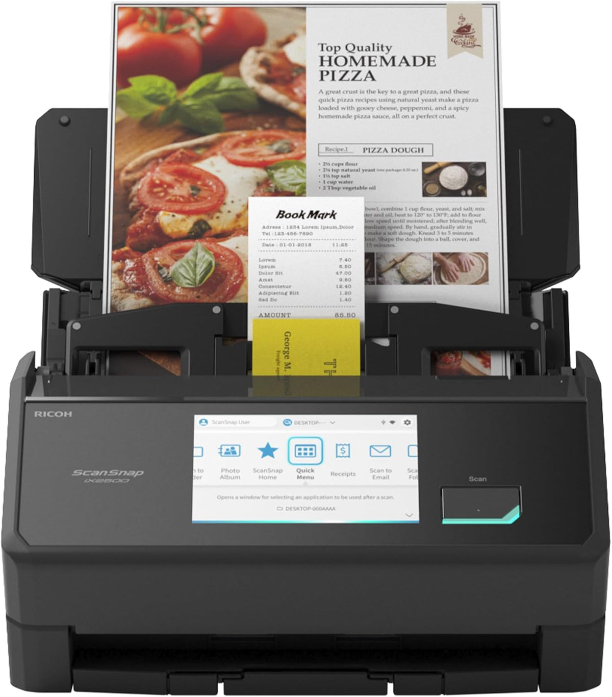 Ricoh ScanSnap iX2500 Scanner ADF 600 x 600 DPI A4 Noir (Ricoh ScanSnap iX2500 - Scanner de documents - Double CIS - Recto verso - 279 x 432 mm - 600 dpi x 600 dpi - jusqu'à 45 ppm [mono] / jusqu'à 45