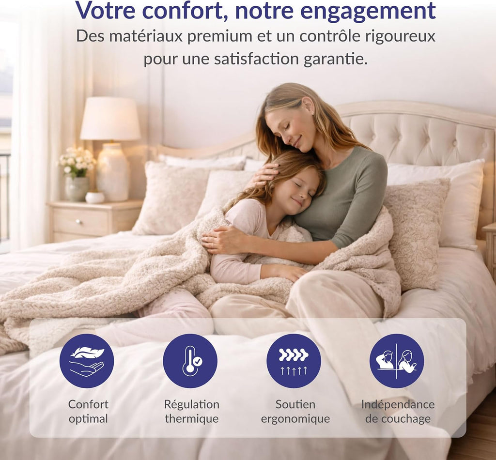 NATURALEX - Matelas Titanium 140x200 cm - 30 cm - Mousse à mémoire de Forme + Blue Latex - Soutien Ferme - Thermorégulateur - Hypoallergénique - Respirant - 7 Zones - Réversible Face été/Hiver