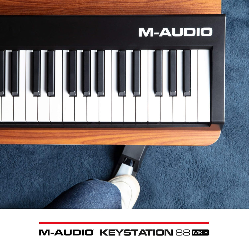M-AUDIO Keystation 88 MK3 – Clavier MIDI USB 88 touches semi-lestées pour contrôler les synthétiseurs virtuels et les stations audionumériques