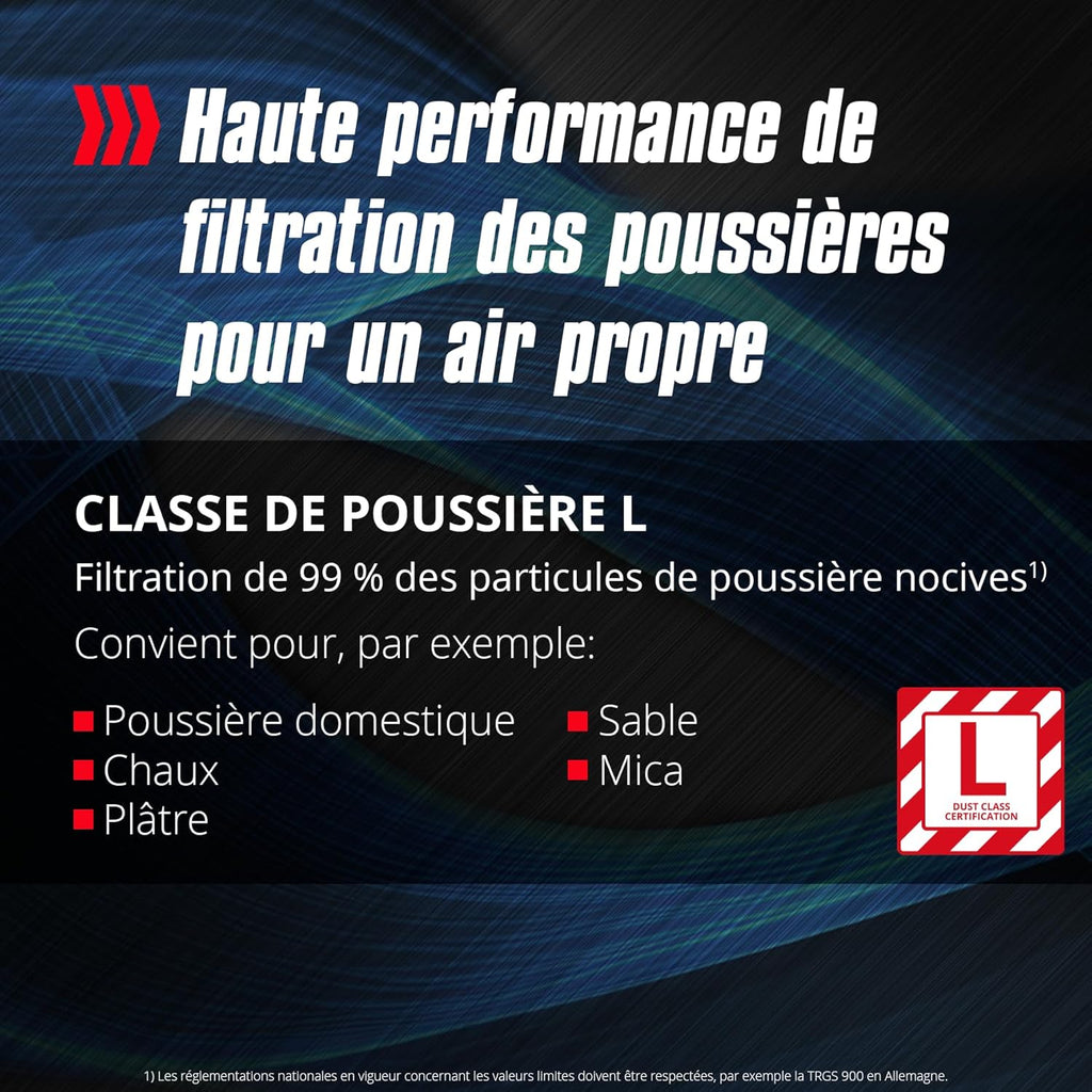 Einhell Aspirateur de Chantier Te-VC 2230 SACL (1 400 W, Cuve 30L, Classe de poussières L, pour des poussières de valeurs MAK Sup.1 MG/m³) Vendu avec Plusieurs Buses et filtres