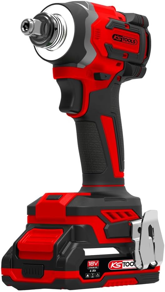 KS Tools - 515.4745F - Visseuse à chocs sur batterie - Embouts 1/2" et 1/4" - Livrée en coffret avec 2 batteries 4Ah - Visseuse devisseuse sans fil brushless - 18 V - 230 Nm - 1 kg sans batterie