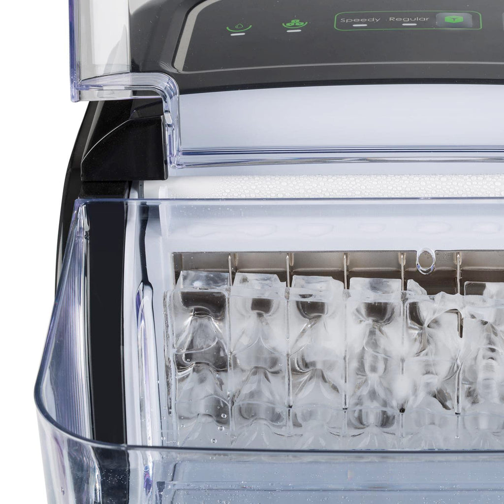 Machine à glaçons 15 kg/jour I Glaçons transparents I Réservoir d'eau amovible I 2 tailles au choix I 2,5 l I Bac à glaçons amovible Noir