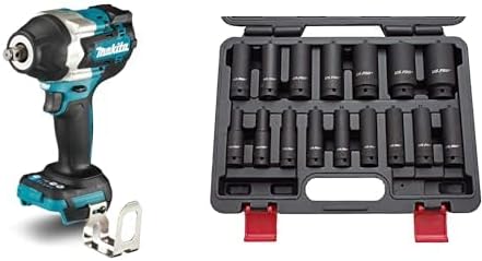DTW700Z - Clé à chocs BL 18V LXT 700Nm 1/2" 60 x 450 mm & US PRO B1340 Jeu de 16 douilles à choc 1/2"" de 10 à 32 mm"