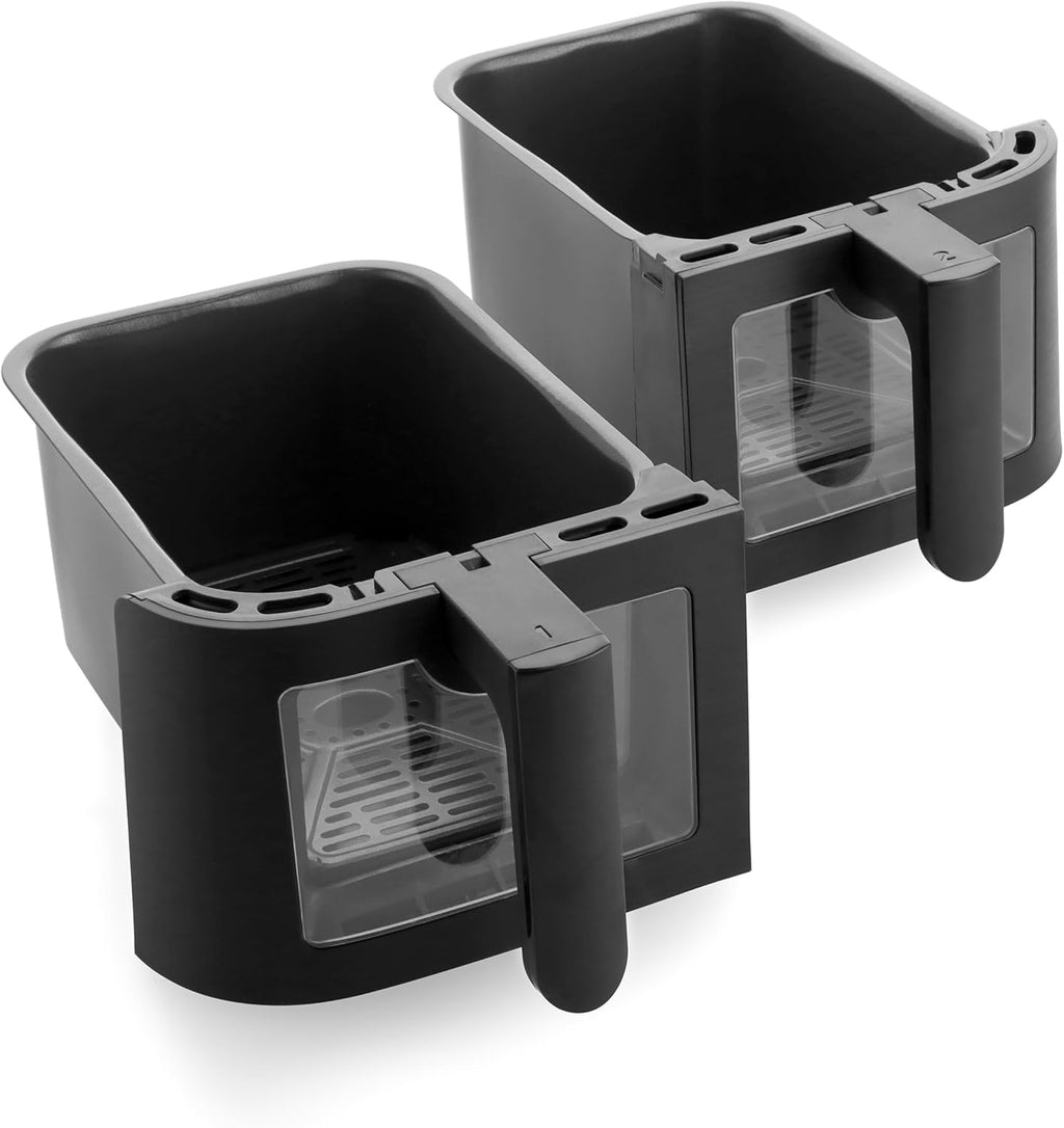 GreenPan Bistro Airfryer XL 11en1,2 Paniers à Friteuse sans Huile (2 x 4L),Intérieur Antiadhésif en Céramique sans PFAS,Chauffage Rapide,Préréglages Multifonctions,Arrêt automatique,Affichage LED,Noir