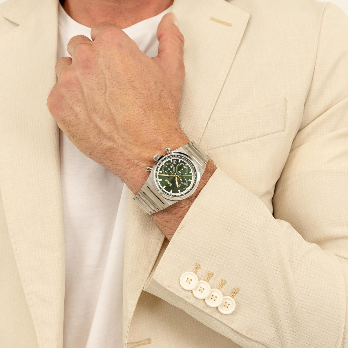 BOSS Montre Chronographe à Quartz pour Homme Collection Candor Chrono - Disponible avec Bracelet en Acier Inoxydable, en Cuir, ou en Silicone