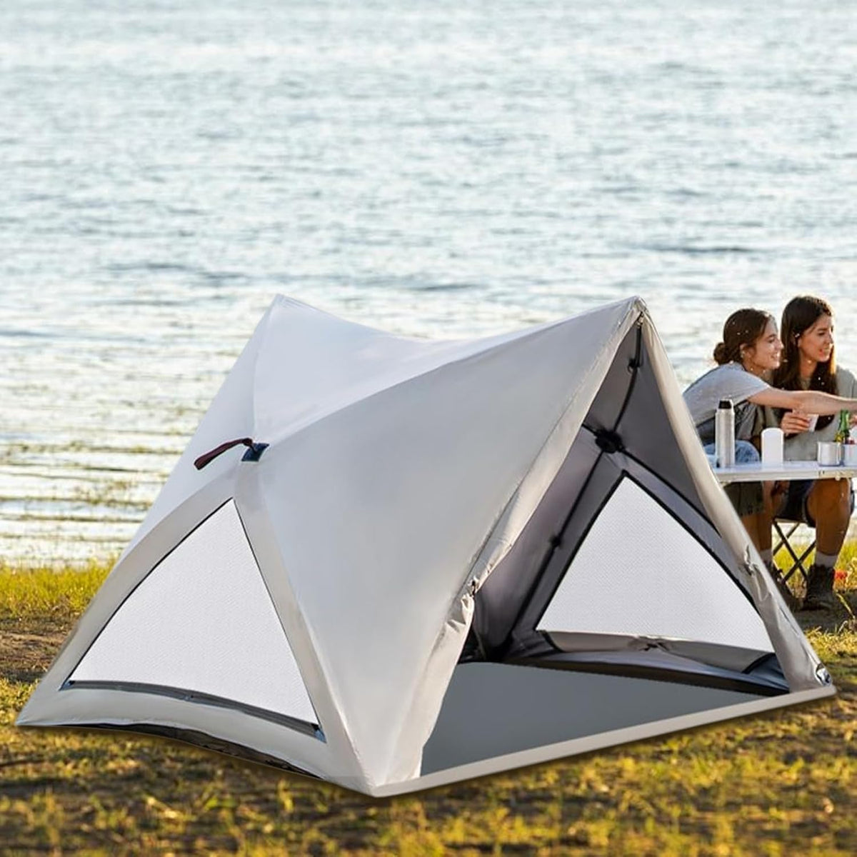 Zuasdvnk Tente de camping, tente familiale pour camping, tente sac à dos - 3 à 4 personnes automatique - Maison intérieure spacieuse résistante aux intempéries pour les voyages en plein air en plein
