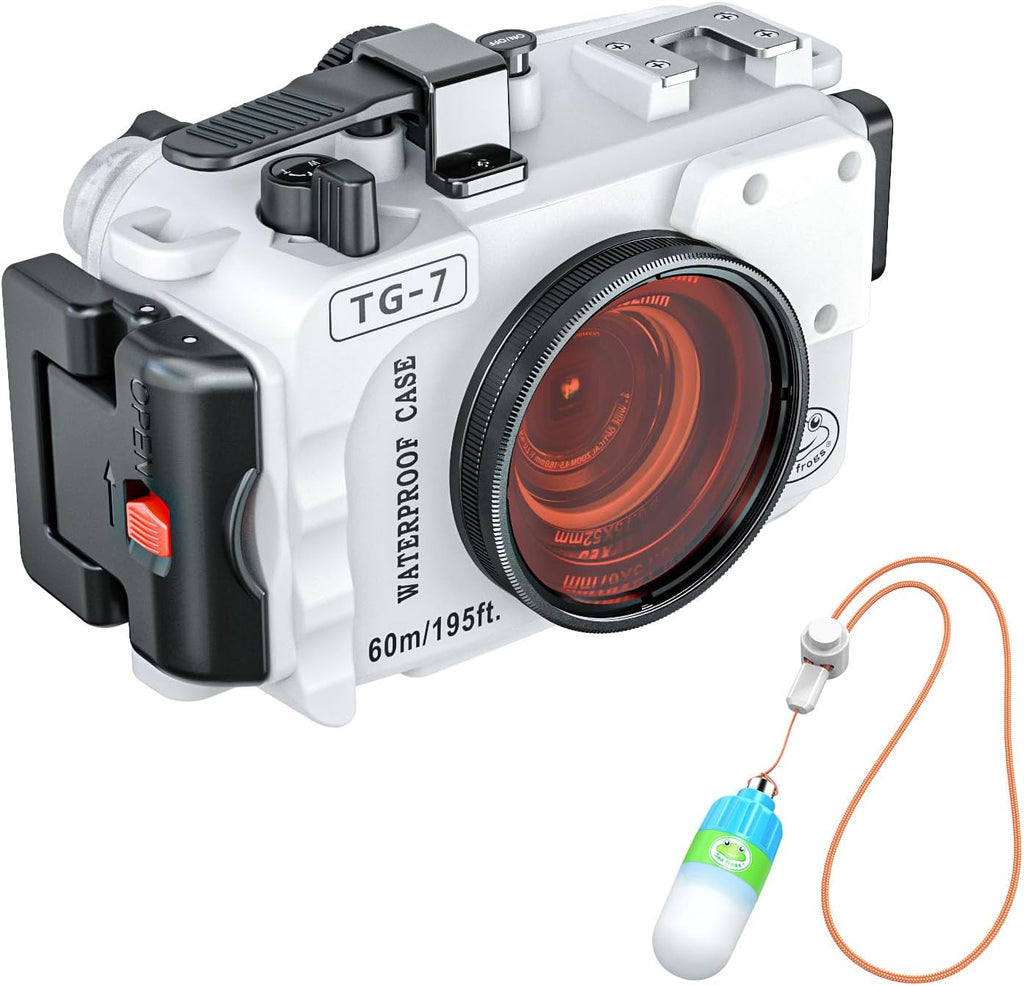 Sea Frogs Boîtier étanche pour caméra sous-Marine Om System TG-7 60 m avec Filtre Rouge TG7-W
