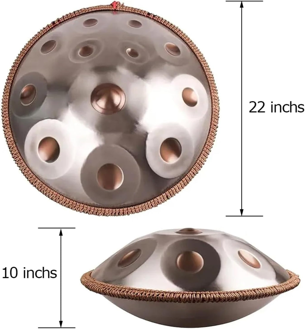 Handpan Drum Tambour à main 432/440hz, 14/12/10/9 notes, instrument de méditation 22 pouces, tambour langue, cadeau yoga, nitruration, en acier inoxydable(440hz 9notes)