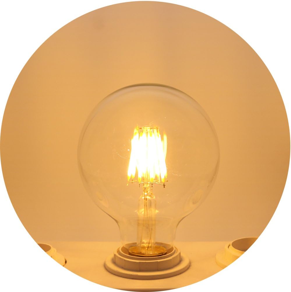 G95 Lot de 20 ampoules à LED Edison E27 220 V 8 W (remplace 40 W) Non dimmable Vintage Ampoule LED en verre 650 lm 2200 K