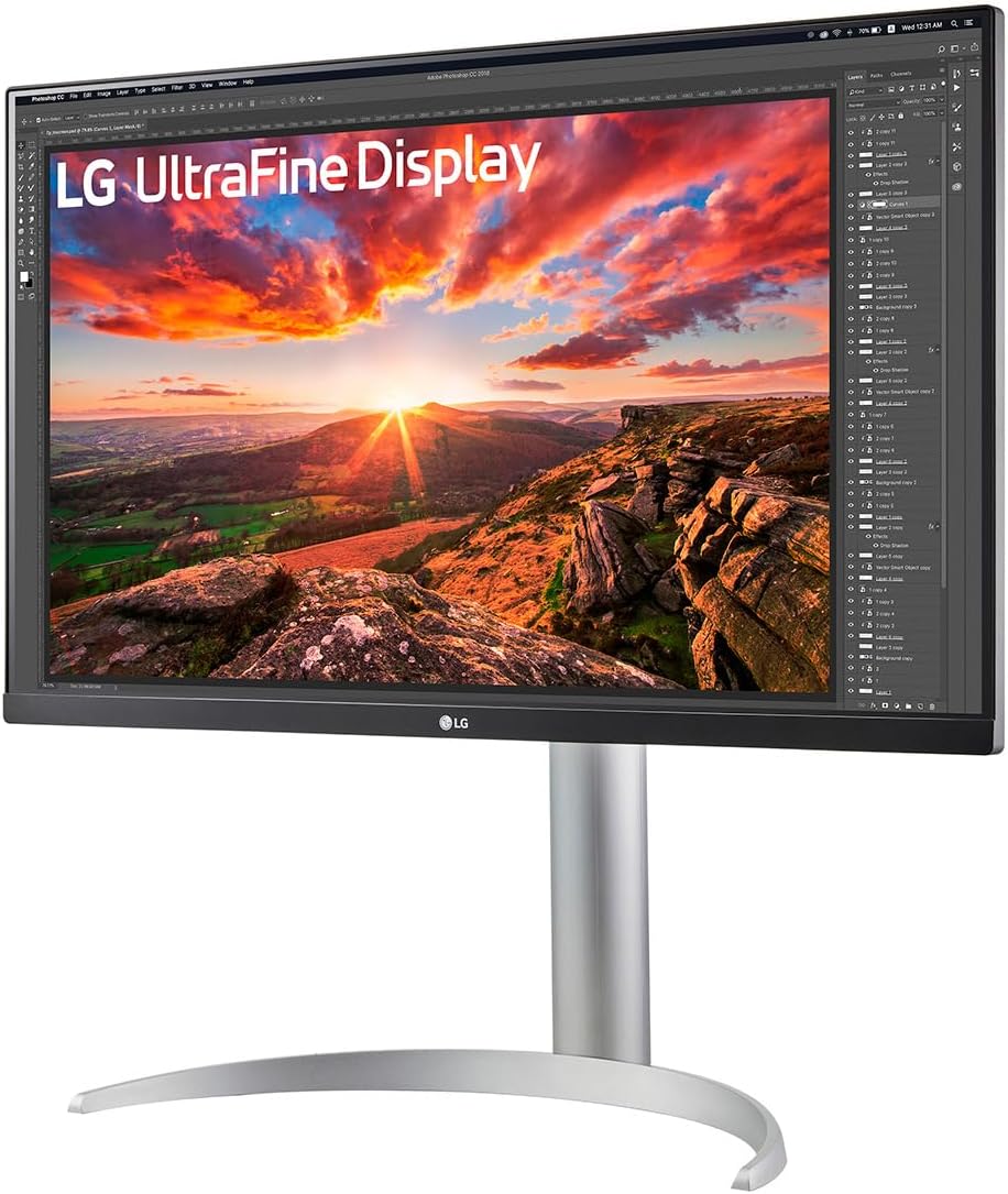 LG Ultrafine 27UP850K-W Ecran PC 4K 27" - Dalle IPS résolution UHD (3840 x 2160), 5ms GtG 60Hz, DisplayHDR 400, DCI-P3 95 pour cent (CIE1976), Mode Lecture, inclinable, réglable en Hauteur