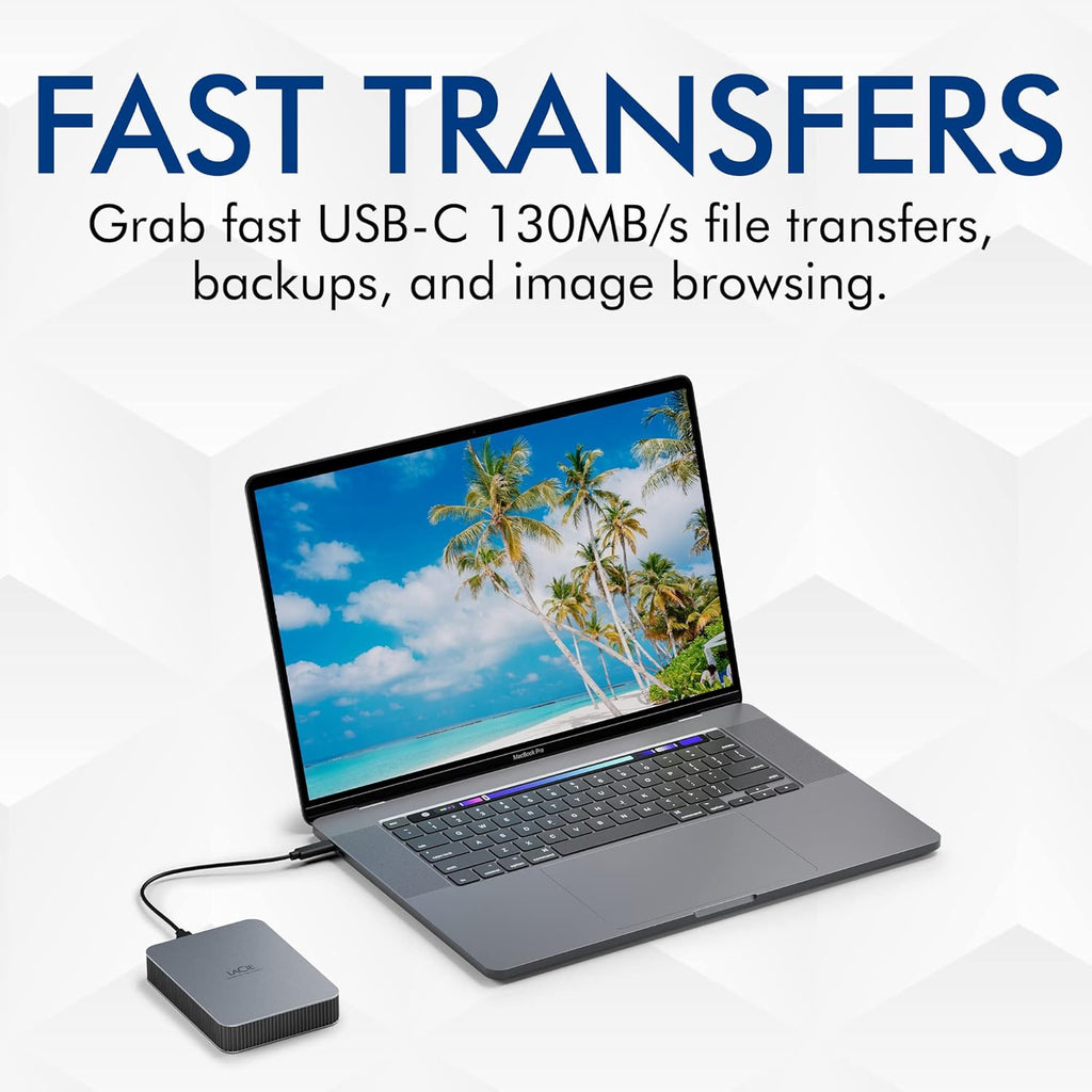 LaCie Mobile Drive 5To disque dur externe portable, USB-C 3.2, PC Mac iPad & iPhone, Adobe, Data Rescue Service (STLR5000400)