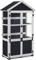 M MCombo Petit abri de Jardin en Bois - Résistant aux intempéries - Serre pour l'extérieur - Balcon - Terrasse - 100 x 53 x 178 cm - 0111 (Gris Anthracite)