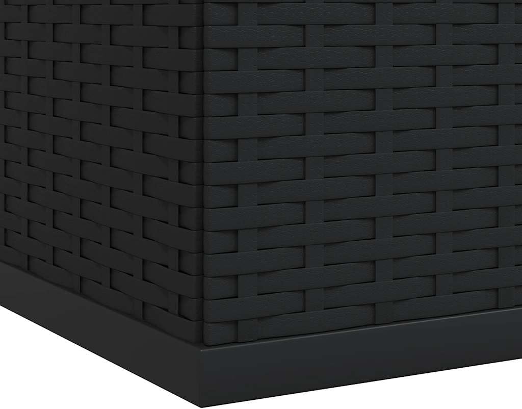 vidaXL Boîte à Coussins de Jardin Coffre de Rangement Conteneur à Oreillers d'Extérieur Patio Terrasse Résine Tressée 100x97,5x104 cm Noir