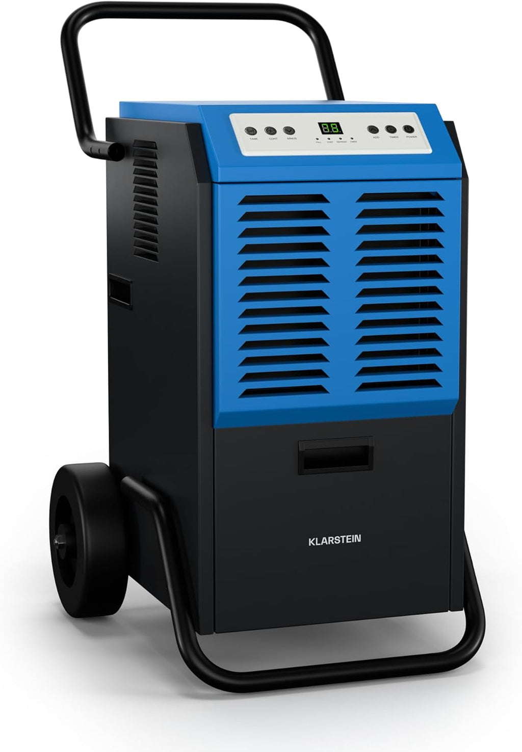 Klarstein DuraDry 50L déshumidificateur d'air, 52 dB, réservoir de 5,5L, minuterie 24h, dégivrage auto, filtre lavable, portable, déshumidificateur électrique pour grands espaces, sous-sols, entrepôts