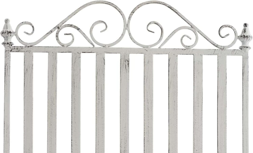 CLP Lot De 2 Fauteuils A Bascule en Fer Forgé Smilla I Rocking-Chair D'Extérieur avec Dossier Haut Et Accoudoirs, Couleur:Blanc Antique