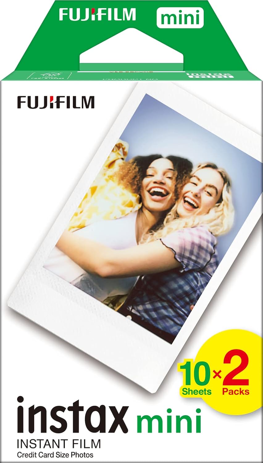 instax Mini Evo Marron Appareil Photo et imprimante avec écran LCD de 2,7 Pouces et Fujifilm instax - Twin Films pour Mini - 86 x 54 mm - 10 Feuilles x 2 Paquets 20 Feuilles