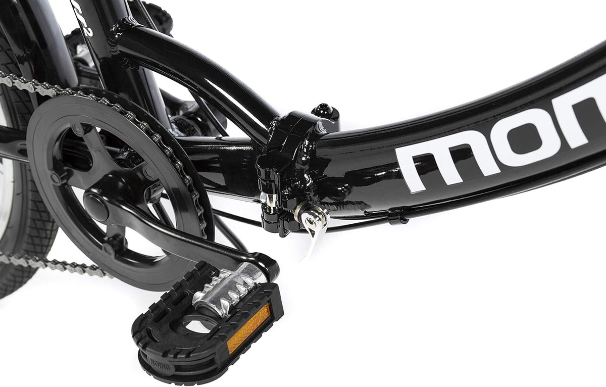 Moma Bikes, Vélo de Ville Pliant, Top Class 24" Noir, Aluminium, 6V, Selle Comfort