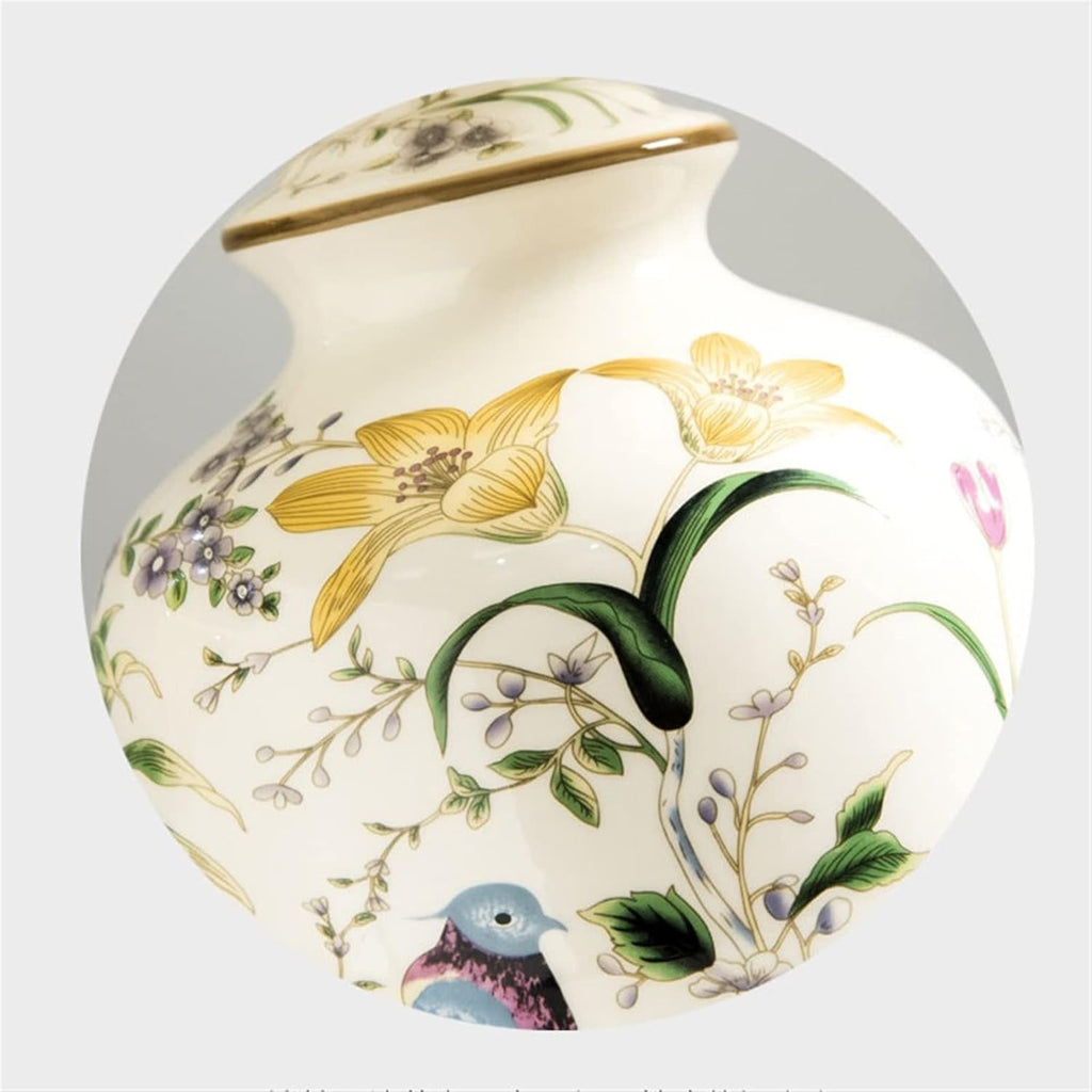 GLigeT Parfait Lampe de table en céramique à motif fleurs et d'oiseaux, lampe décoration d'intérieur, chevet pratique for chambre coucher Décor