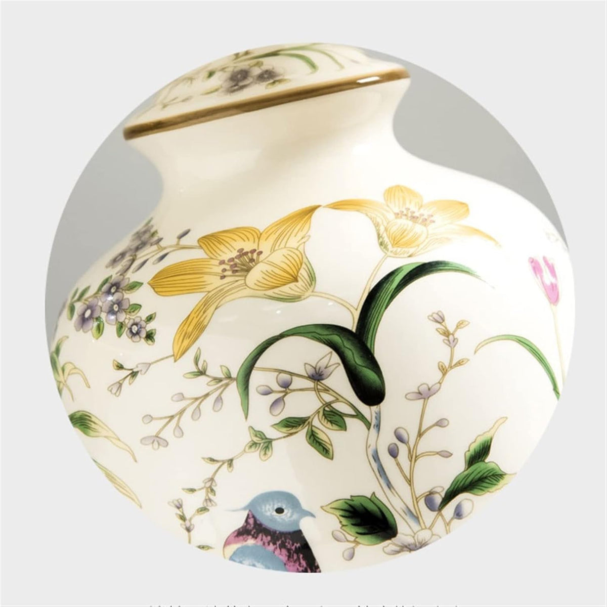 GLigeT Parfait Lampe de table en céramique à motif fleurs et d'oiseaux, lampe décoration d'intérieur, chevet pratique for chambre coucher Décor
