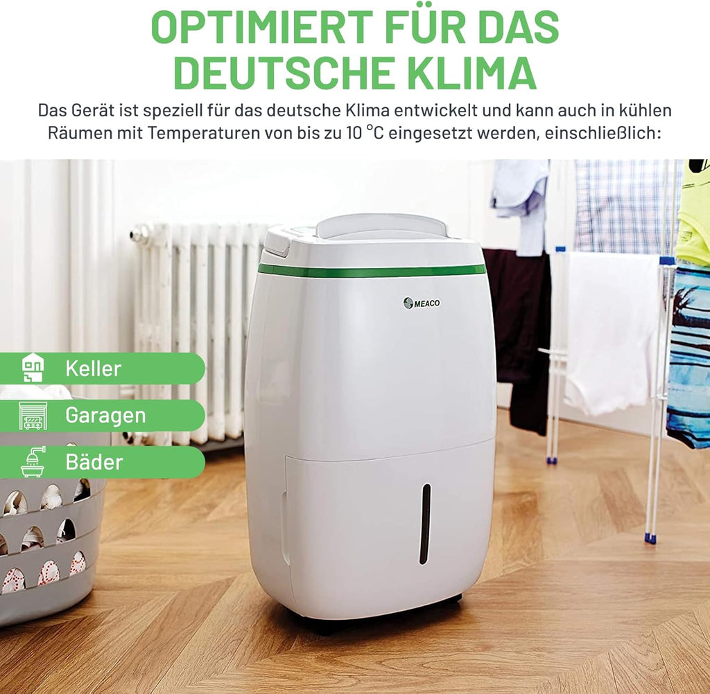 Meaco 20L Déshumidificateur Platinum basse consommation d'énergie, air purificateur avec filtre HEPA,permet d'éviter les problèmes de condensation, moisissure, fonction séchage de linge