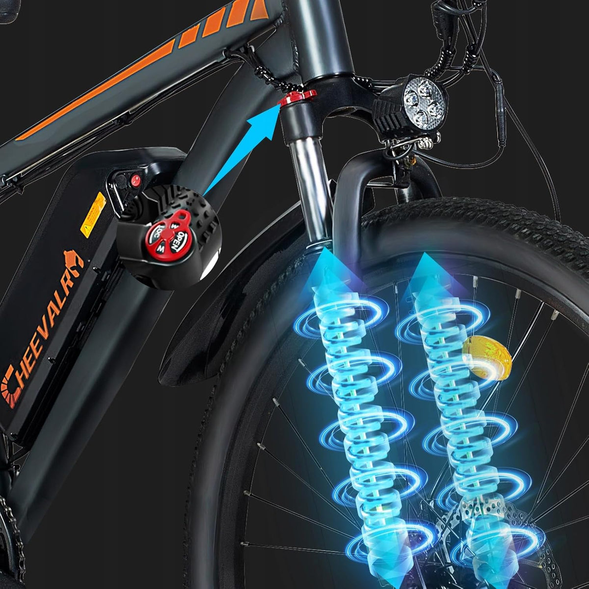 TIGUOWISH Cheevalry Vélo Électrique Homme - VTT Électrique Adulte Batterie Amovible 48V - Moteur sans Balais - Pneus 29 Pouces - Autonomie 40-50km