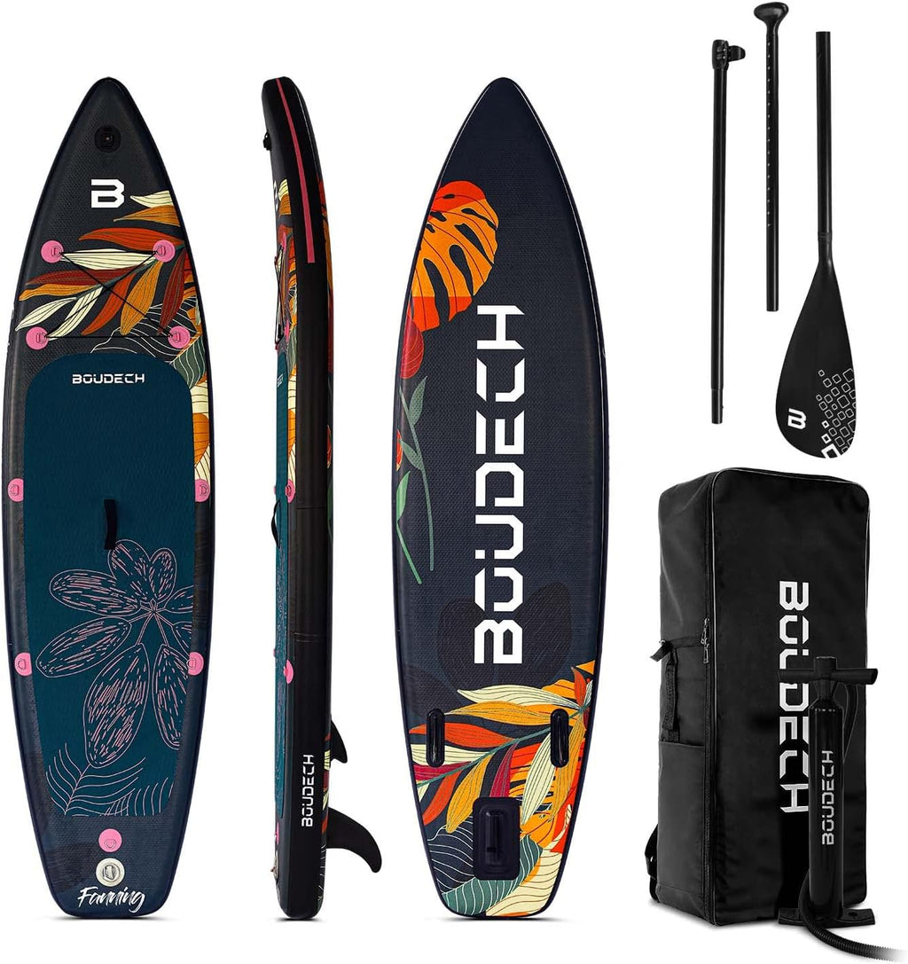 Stand Up Paddle Board Flatwater/Touring Planche gonflable 300 x 75 x 15 cm avec pagaie réglable, chevilles, gonflage, kit réparation et sac de transport Poids max. 140 kg