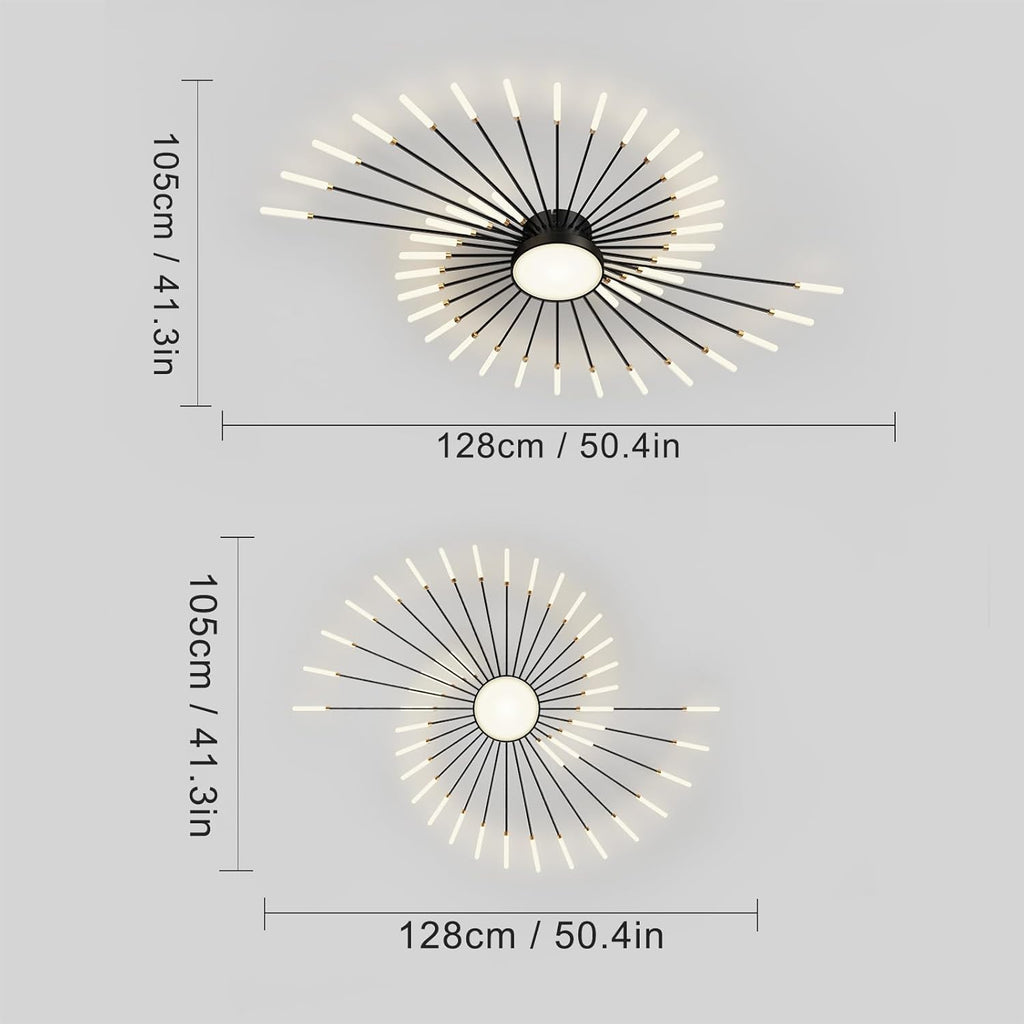 RRBEST Plafonnier LED Moderne Pour Salon,Acrylique Luminaire Plafonnier,Intérieur Design lampes de décoration pour salon chambre à coucher et salle à manger Noir,42+1 Tête