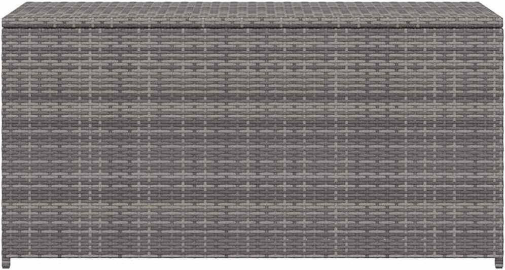 vidaXL Boîte de Rangement de Jardin Coffre de Rangement Banc de Stockage Patio Terrasse Extérieur Gris 120x50x60 cm Résine Tressée