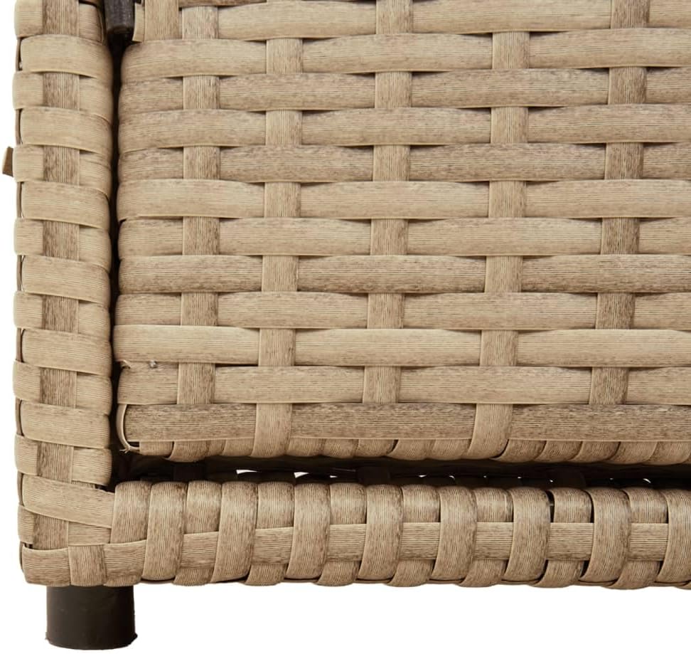 prissent Armoire de rangement de jardin, 110 x 55 x 60,5 cm, coffre pour jardin, coffre de jardin, fournitures de meubles de balcon, meubles de jardin, beige, rotin PE, acier