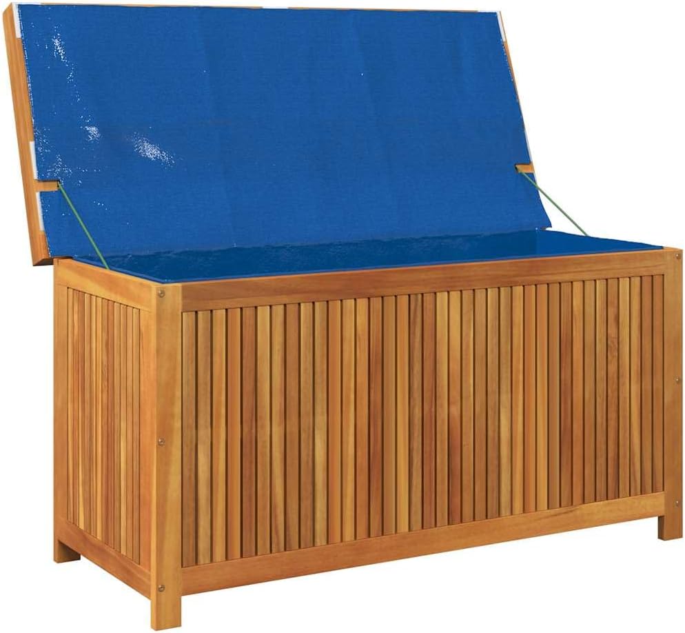 vidaXL Boîte à Coussins d'extérieur 113x50x60,5cm Bois Massif d'acacia, conteneur à Coussins, boîte de Rangement, boîte à Coussins d'extérieur