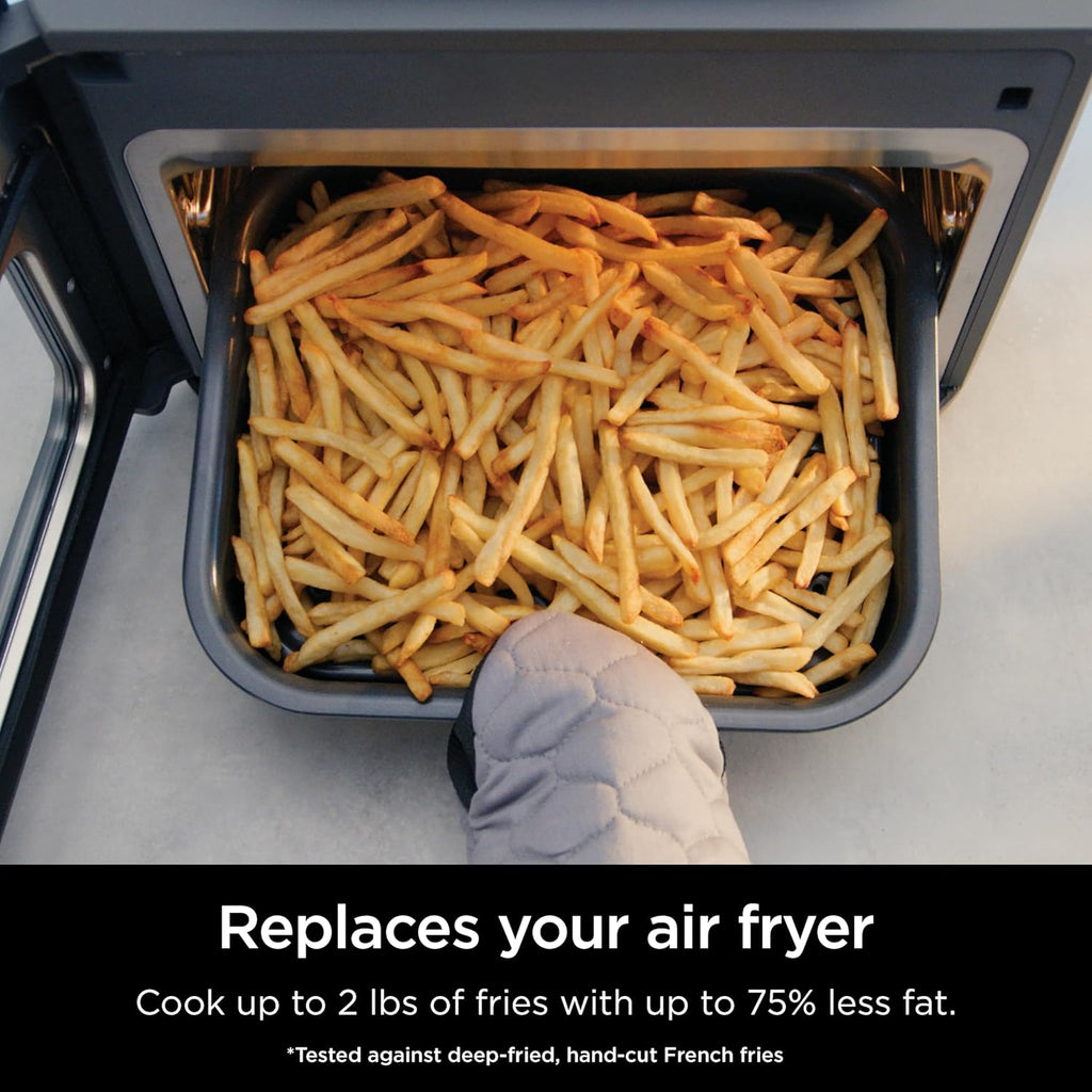 Ninja Multicuiseur tout-en-un combiné, four et friteuse à air, repas complets en 15 minutes, fonctions 14 en 1, cuisinière combinée + friture à air, cuire, rôti, cuisson lente et plus encore, 3
