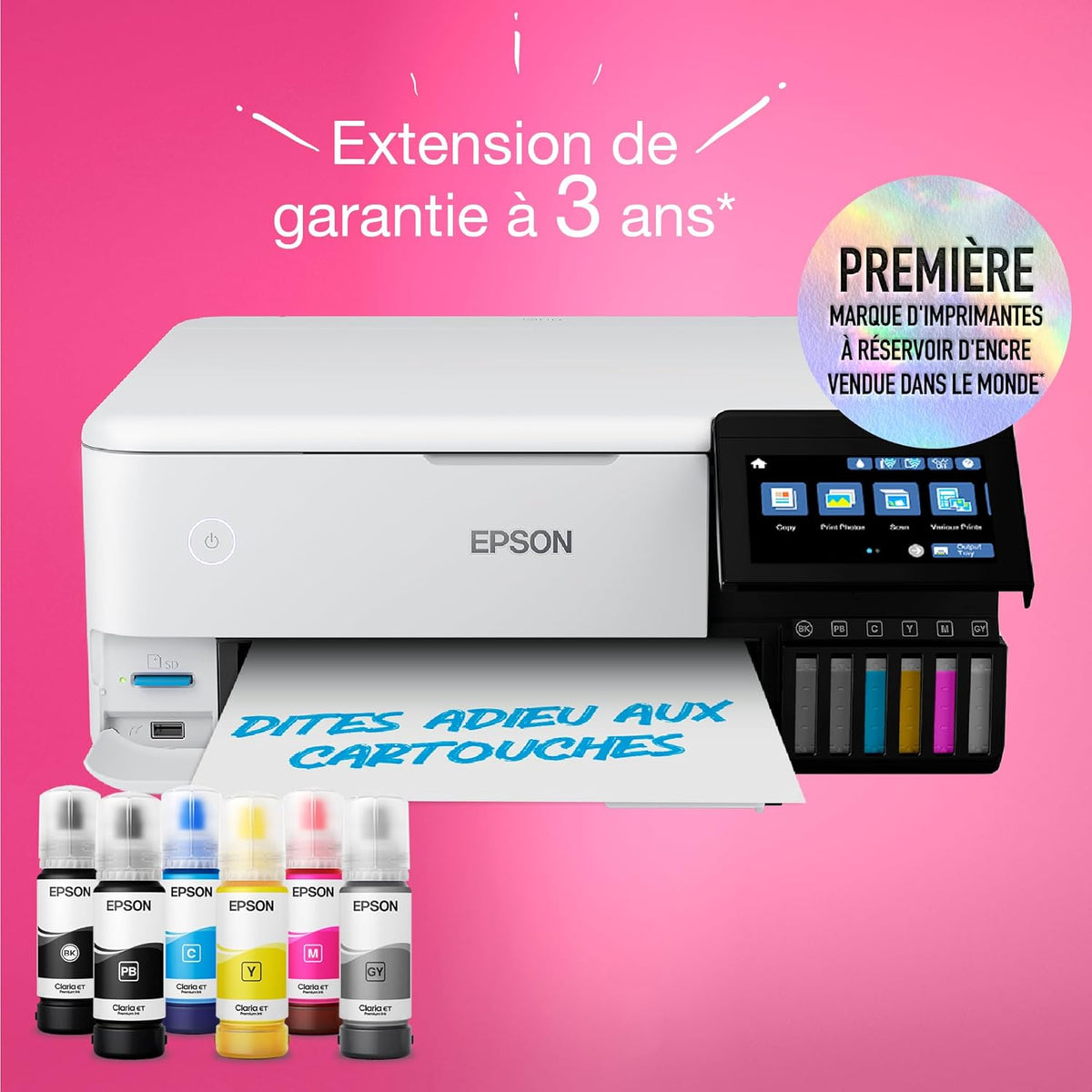 Imprimante photo A4 EcoTank ET-8500 avec réservoir d’encre et Wi-Fi