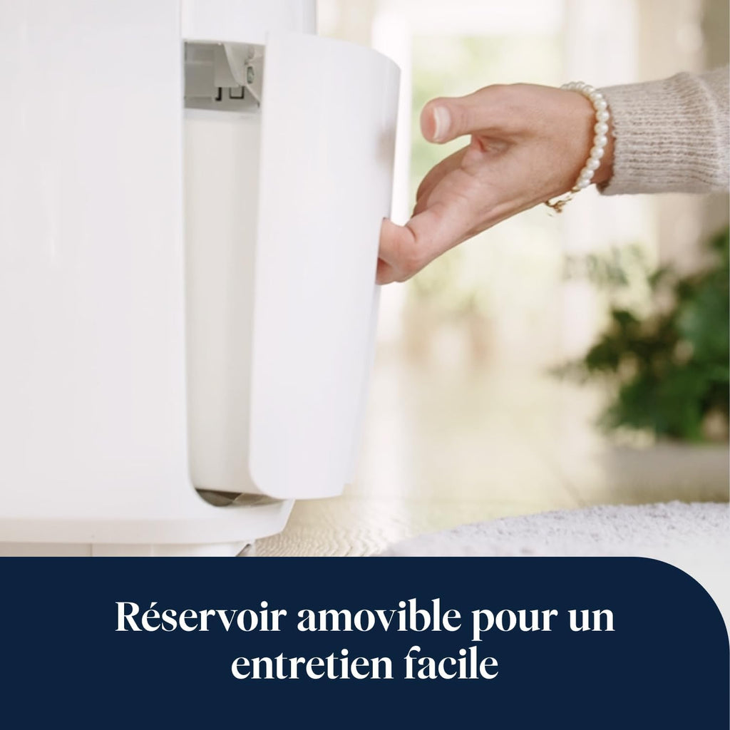 De’Longhi Tasciugo AriaDry Multi - Déshumidificateur Portable pour la Maison, Filtration à 3 Actions, Élimination de l'Humidité 16L/24h, Séchage, Anti-Moisissure, Silencieux, Blanc (DEXD216RF)