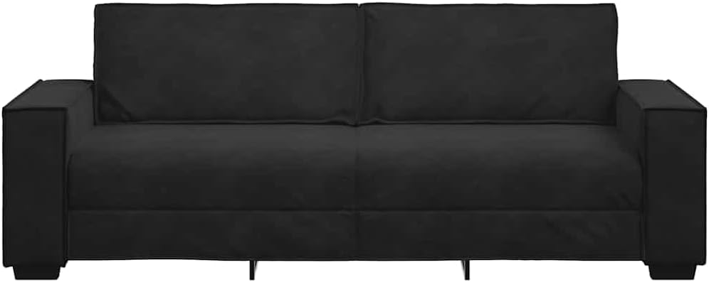 vidaXL Canapé à 3 Places Noir 180 cm Velours, canapé, canapé Trois Places, canapé 3 Places en Velours, Divan, canapé en Velours