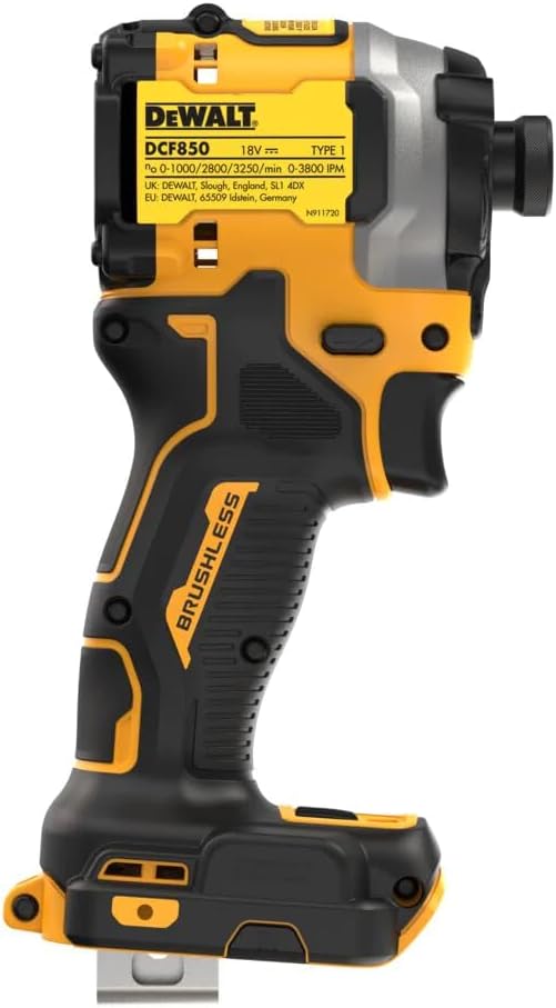 DCF850E2T-QW Atornillador Impacto compacto sin escobillas XR 18V 1/4" 205Nm con 2 baterías POWERSTACK y maletín TSTAK, Multicolore