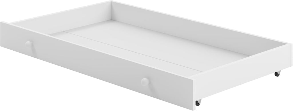KOBI Lit Enfant Max Blanc | 160x80 | avec tiroir, Balustrade et Matelas | pour Filles et garçons | pour Chambre d'enfant |