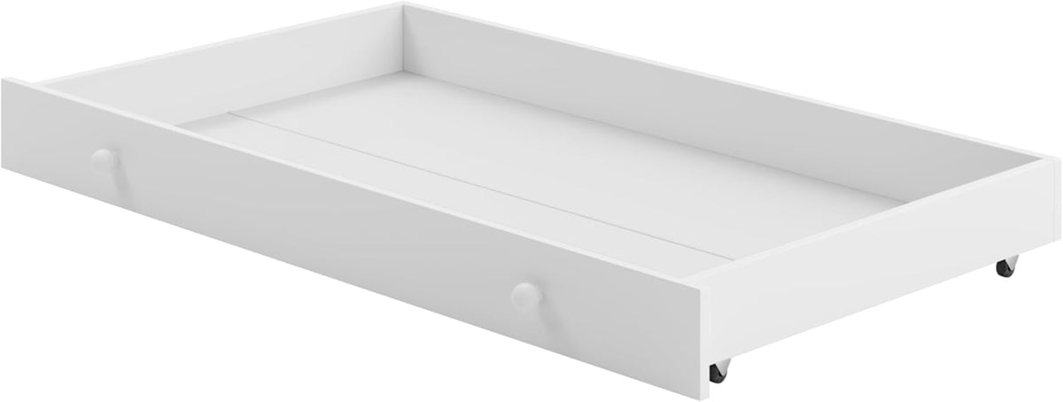 KOBI Lit Enfant Max Blanc | 160x80 | avec tiroir, Balustrade et Matelas | pour Filles et garçons | pour Chambre d'enfant |