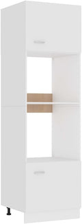 vidaXL Meuble Micro-Ondes Lyon Blanc 60 x 57 x 207 cm Bois d'ingénierie