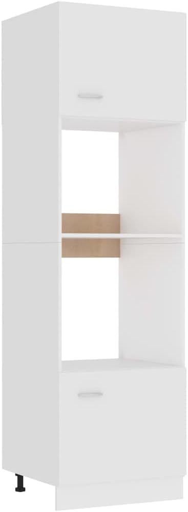 vidaXL Meuble Micro-Ondes Lyon Blanc 60 x 57 x 207 cm Bois d'ingénierie