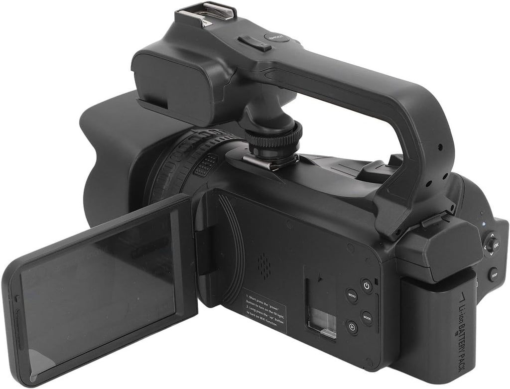 ciciglow Caméscope Numérique, Caméscope Vidéo WiFi à écran Tactile IPS de 4 Pouces avec Lumière de Remplissage à Distance pour la Photographie