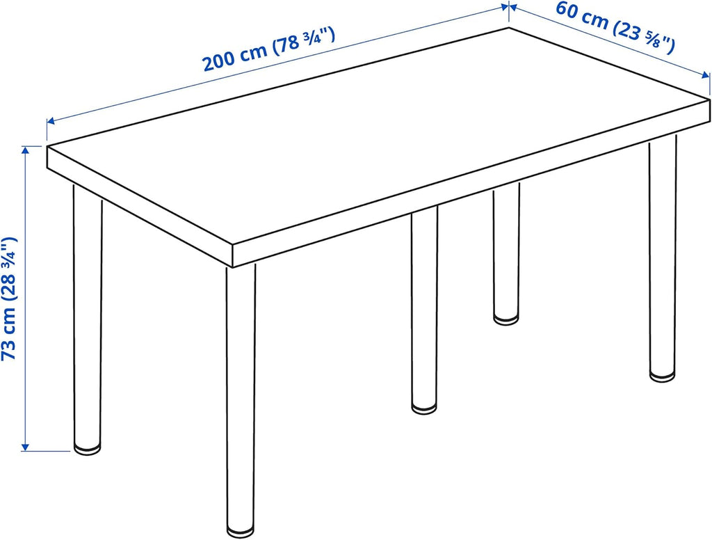 IKEA LAGKAPTEN/ADILS Bureau 200x60 cm Effet Chêne Teinté Blanc/Noir