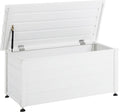 Beliani Coffre d'Extérieur de Rangement en Aluminium 113 x 50 cm Meuble de Jardin Blanc Campalto