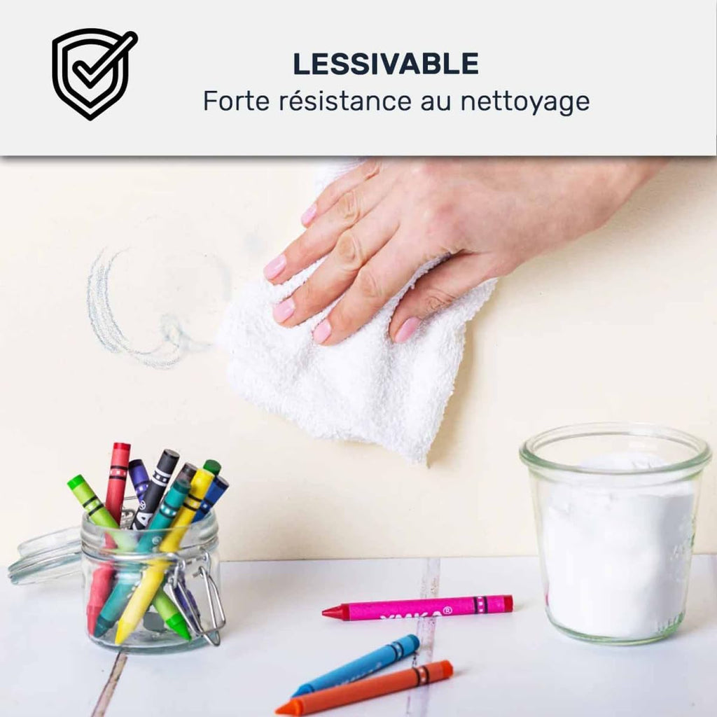 ARCANE INDUSTRIES Peinture Mur et Plafond, Satin, Velours, biosourcée - 10 L (+ ou - 120m² par Couche) Blanc Crème - RAL 9001