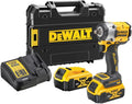 Clé Impact sans balais XR 18 V 1/2" 406 Nm avec anneau de rétention avec 2 batteries Li-Ion 5 Ah et mallette TSTAK, DCF921P2T-QW, Multicolore