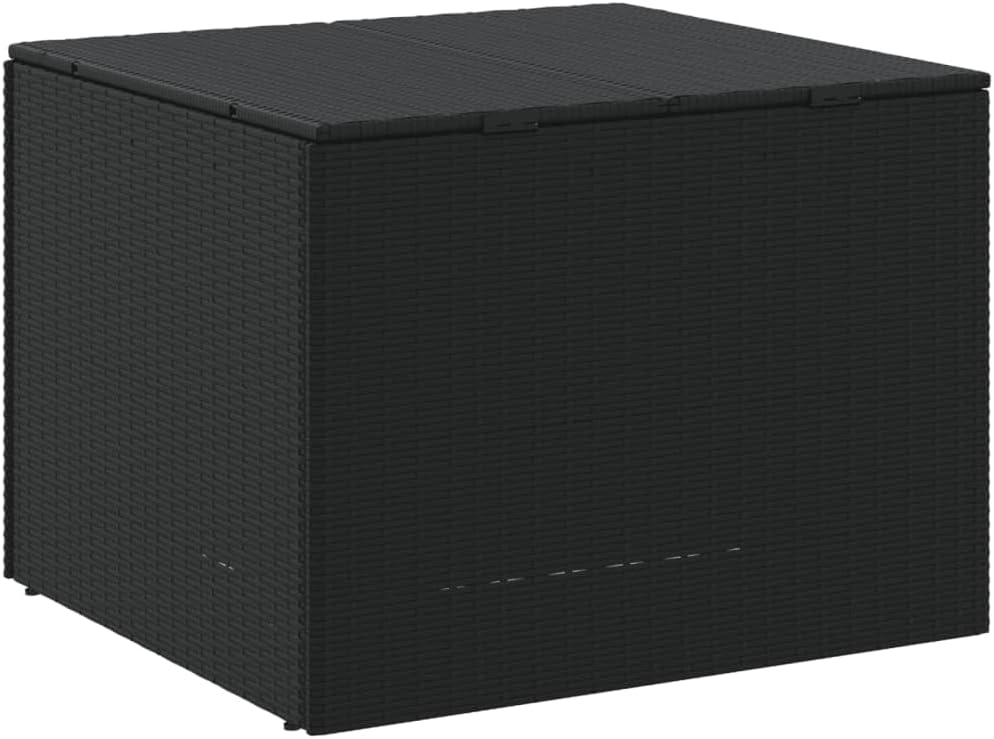 Canditree 291L Coffre de Rangement Extérieur en Résine Tressée, Coffre à Coussins Boîte de Rangement pour Jardin Patio (Noir)