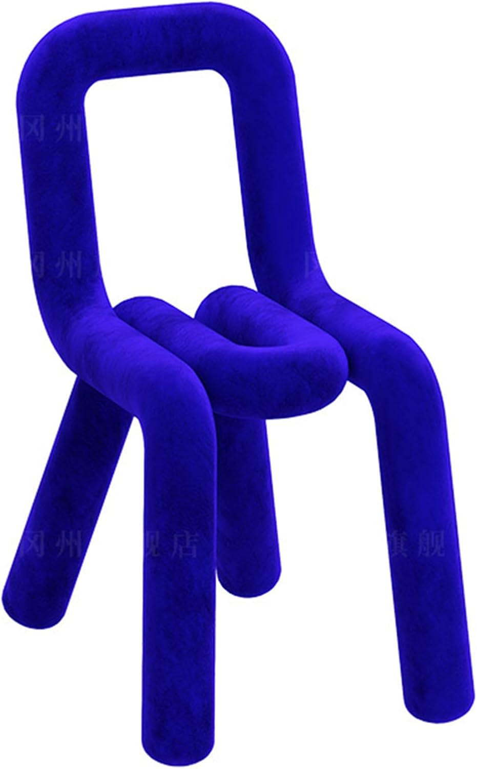 Chaise de coiffeuse pour chambre à coucher et salon avec repose-pieds - Siège confortable pour adultes - 46 x 76 cm - Bleu